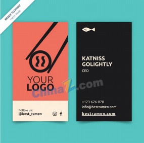 日本餐厅名片矢量设计